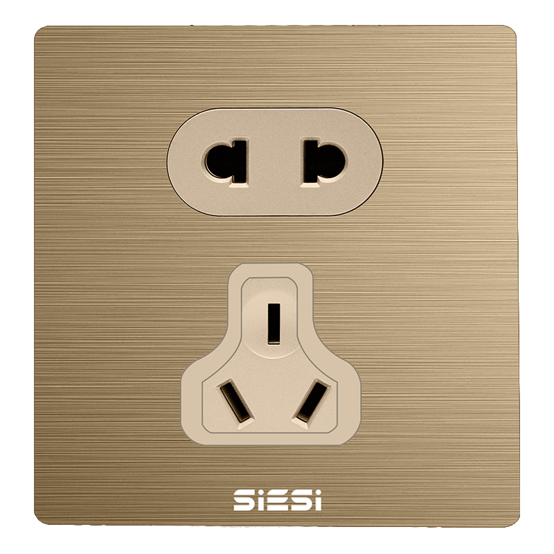 10A二三极万能插座-V6富贵金-亚洲必赢照明官网