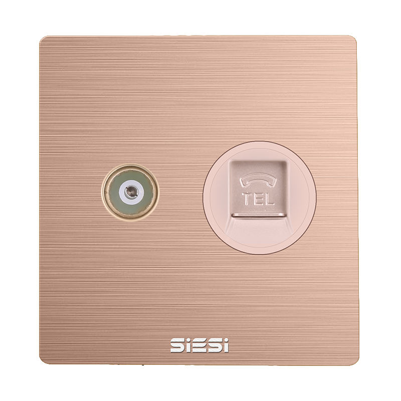 一位电视电话插座-V6玫瑰金-亚洲必赢照明官网