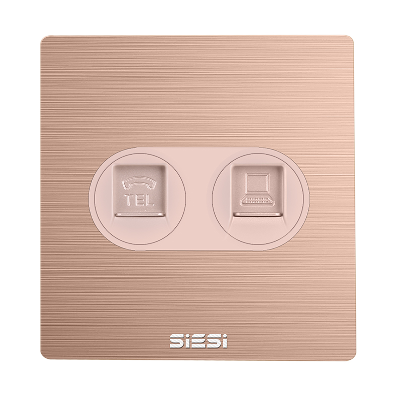 一位电话电脑插座-V6玫瑰金-亚洲必赢照明官网