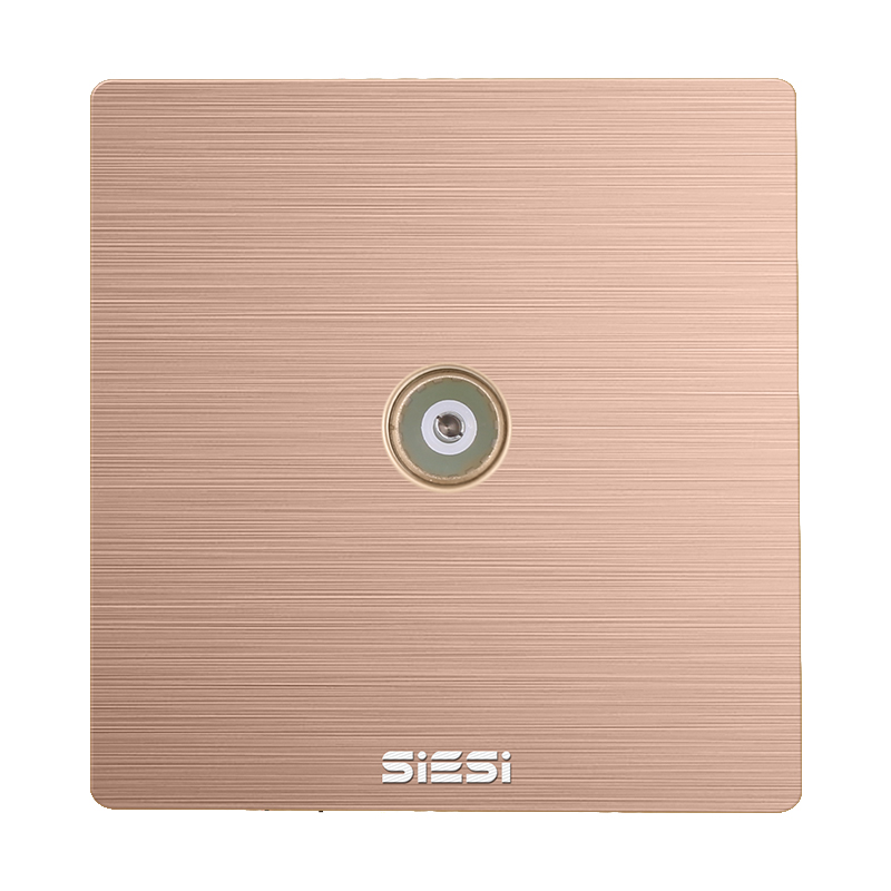 一位电视插座/带分支-V6玫瑰金-亚洲必赢照明官网