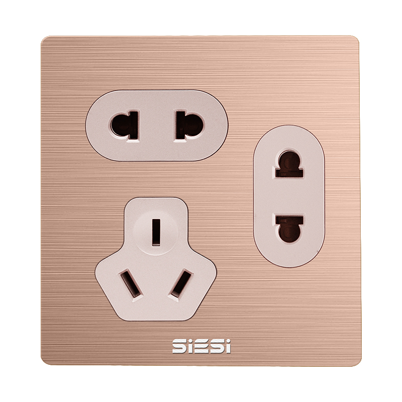 10A二二三极插座-V6玫瑰金-亚洲必赢照明官网
