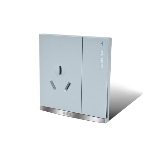 16A三极插座带（单/双）控开关-V9太空灰-亚洲必赢照明官网