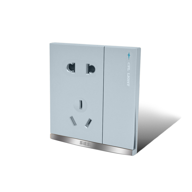 10A二三极插座带（单/双）控开关-V9太空灰-亚洲必赢照明官网